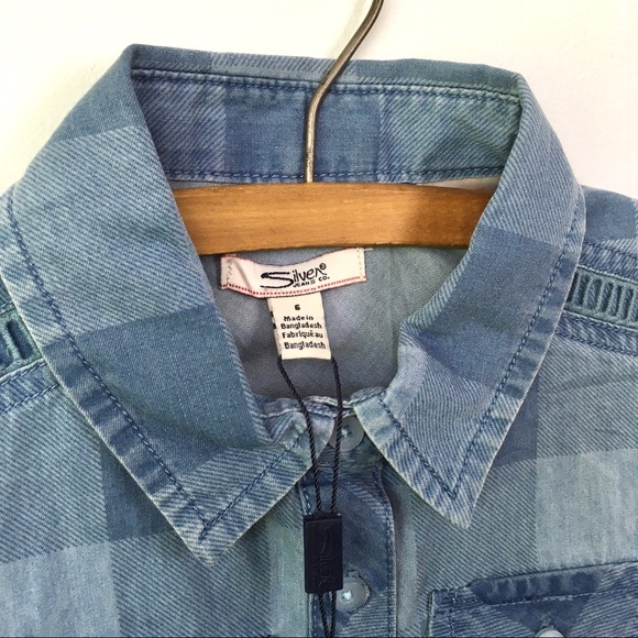 NWT Girls 6T Silver Jeans Top - Picture 3 of 5